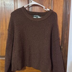 American Eagle Outfitters Dark Brown Crew Neck Sweater